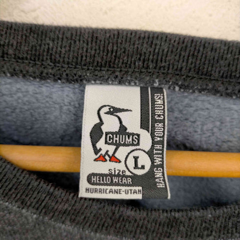 チャムス CHUMS 袖刺繍ロゴ クルーネックスウェット メンズ L