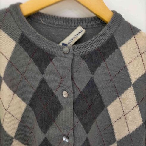 アクアスキュータム AQUASCUTUM アーガイルウールノーカラーカーディガン レディース 9