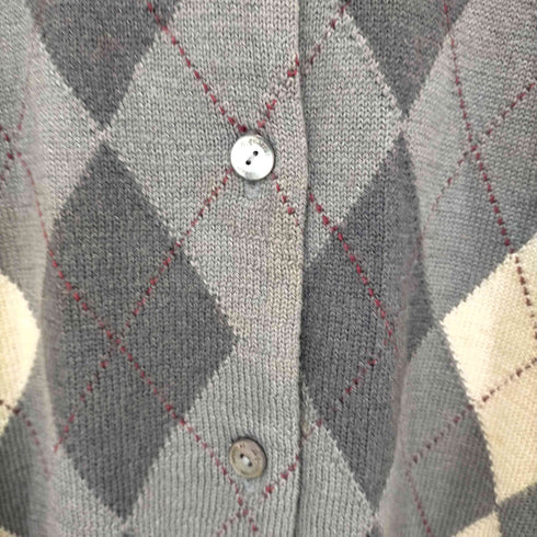 アクアスキュータム AQUASCUTUM アーガイルウールノーカラーカーディガン レディース 9