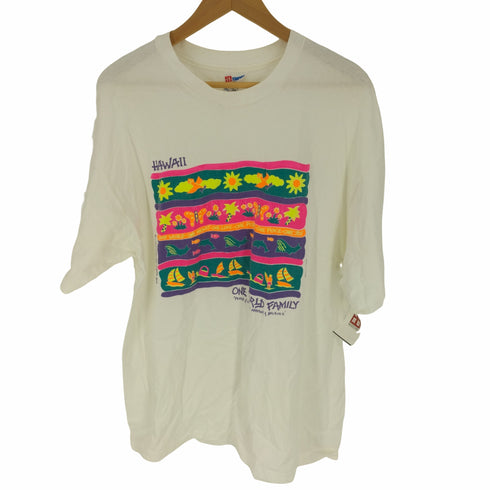 ヘインズ Hanes 90-00S USA製 ハワイアンプリント HEAVY WEIGHT S/S Tシャツ メンズ import:XL