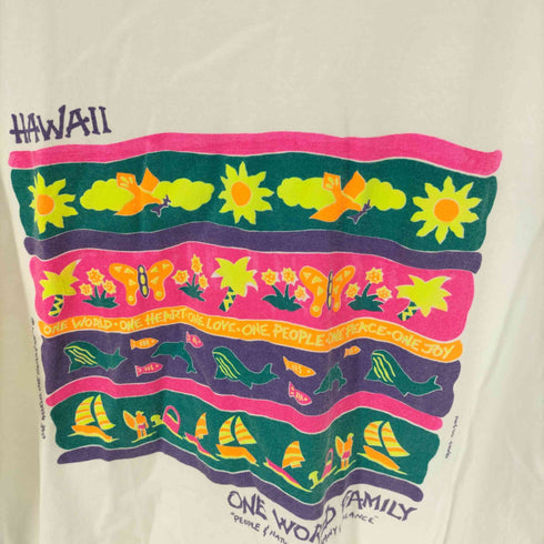 ヘインズ Hanes 90-00S USA製 ハワイアンプリント HEAVY WEIGHT S/S Tシャツ メンズ import:XL