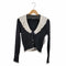 ザラ ZARA コントラストフリル カーディガン レディース import:M