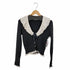 ザラ ZARA コントラストフリル カーディガン レディース import:M