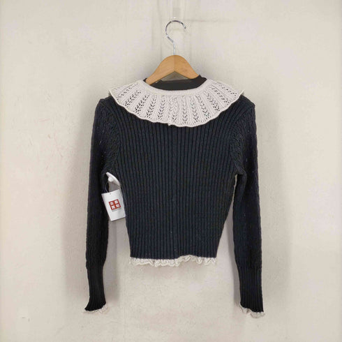 ザラ ZARA コントラストフリル カーディガン レディース import:M