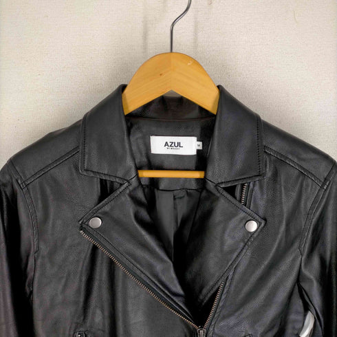 アズールバイマウジー AZUL by moussy 22aw AUX LEATHER RIDERS フェイクレザーライダース レディース JPN:M