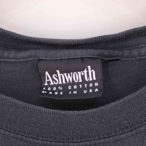 アシュワース ASHWORTH USA製 フロントプリント クルーネックTシャツ メンズ import:M