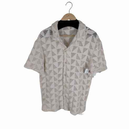 ザラ ZARA クロシェニットシャツ メンズ JPN:M