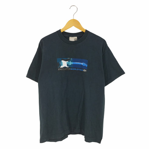 USA製 ERIC CLAPTON WORLD TOUR 2001 ギタープリント クルーネックTシャツ メンズ import:XL