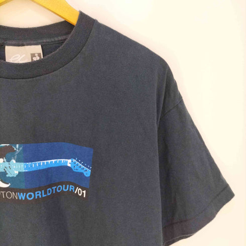 USA製 ERIC CLAPTON WORLD TOUR 2001 ギタープリント クルーネックTシャツ メンズ import:XL