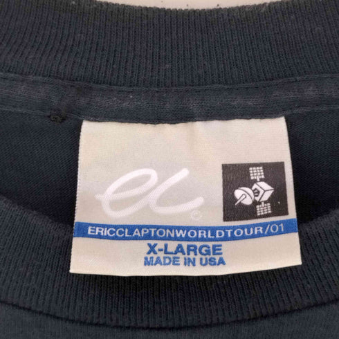 USA製 ERIC CLAPTON WORLD TOUR 2001 ギタープリント クルーネックTシャツ メンズ import:XL