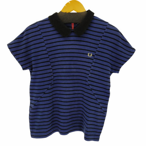 フレッドペリー FRED PERRY バックジップ 切替ボーダーポロシャツ 丸襟 メンズ JPN:M