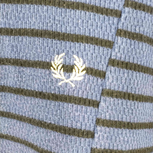フレッドペリー FRED PERRY バックジップ 切替ボーダーポロシャツ 丸襟 メンズ JPN:M