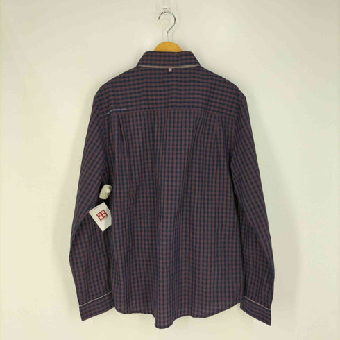 ジョン・レノン John Lennon 裏地花柄 レギュラーカラーチェックシャツ メンズ import:L