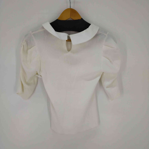 ウィルセレクション WILLSELECTION クロップドビッグカラーカットソー レディース