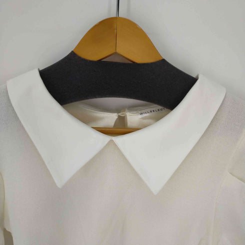 ウィルセレクション WILLSELECTION クロップドビッグカラーカットソー レディース