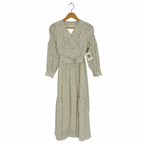 トッコクローゼット tocco closet ×cherish.myheart ベルト付きシャーリングスリーブランダムドットカシュクールワンピース レディース JPN:M