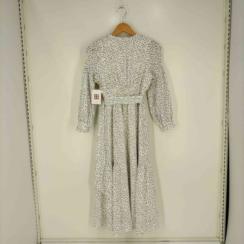 トッコクローゼット tocco closet ×cherish.myheart ベルト付きシャーリングスリーブランダムドットカシュクールワンピース レディース JPN:M