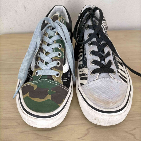 バンズ VANS OLD SKOOL ミスマッチ ゼブラカモフラ柄スニーカー レディース JPN:24.5