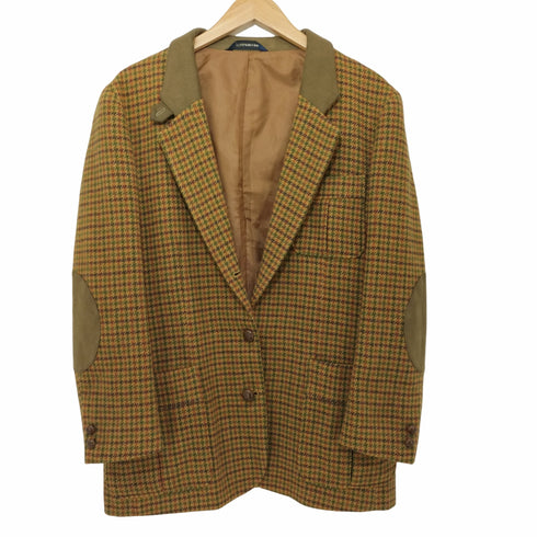 ivyleaguers club 段返し3B ガンクラブチェック ウールテーラードジャケット 千鳥格子 エルボーパッチ レディース 156