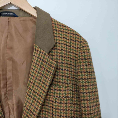 ivyleaguers club 段返し3B ガンクラブチェック ウールテーラードジャケット 千鳥格子 エルボーパッチ レディース 156