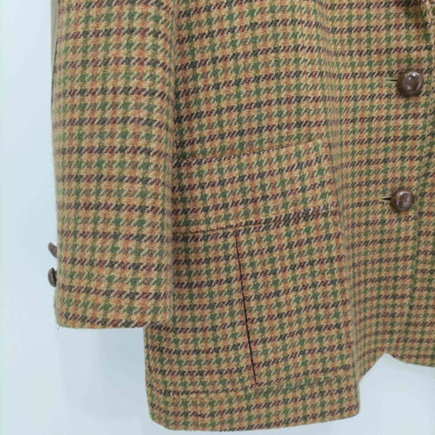 ivyleaguers club 段返し3B ガンクラブチェック ウールテーラードジャケット 千鳥格子 エルボーパッチ レディース 156