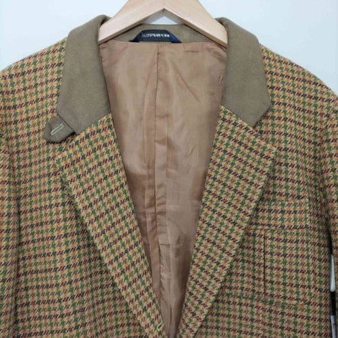 ivyleaguers club 段返し3B ガンクラブチェック ウールテーラードジャケット 千鳥格子 エルボーパッチ レディース 156