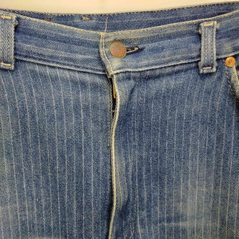 リーバイス LEVI STRAUSS&CO 80s 内股シングル YKKジップ ヒッコリー柄デニムパンツ メンズ