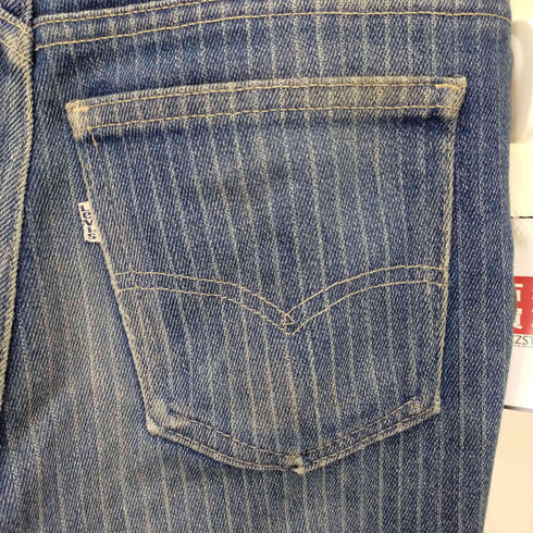 リーバイス LEVI STRAUSS&CO 80s 内股シングル YKKジップ ヒッコリー柄デニムパンツ メンズ