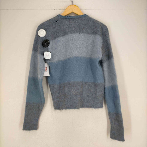 キャンパス CAMPUS 70s~ オンブレ ボーダー モヘヤ混ウールカーディガン 長毛 コンチョボタン レディース JPN:M