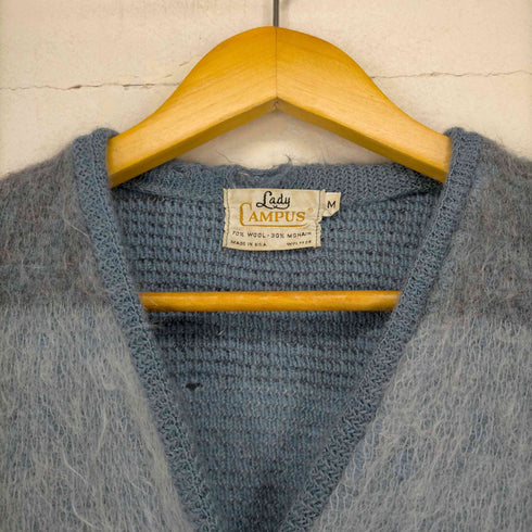 キャンパス CAMPUS 70s~ オンブレ ボーダー モヘヤ混ウールカーディガン 長毛 コンチョボタン レディース JPN:M