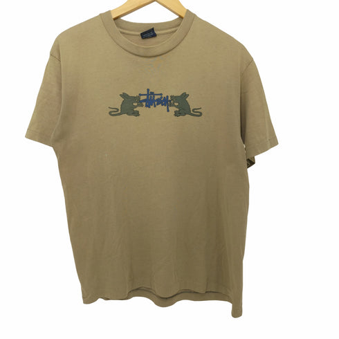 ステューシー Stussy 90S 紺タグ Rat Pack 両面プリント ショートスリーブクルーネックTシャツ メンズ import:M