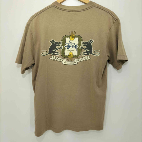 ステューシー Stussy 90S 紺タグ Rat Pack 両面プリント ショートスリーブクルーネックTシャツ メンズ import:M
