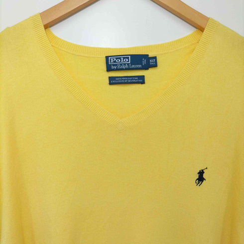 ポロバイラルフローレン Polo by RALPH LAUREN 90S EXCLUSIVE OF DECORATION ポニーロゴ刺繍 ピマコットン Vネックニット メンズ XLT