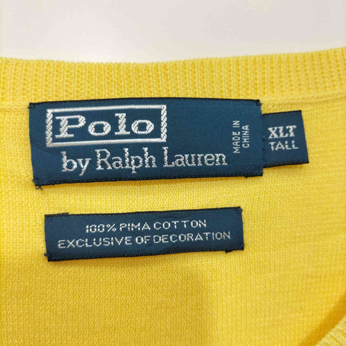 ポロバイラルフローレン Polo by RALPH LAUREN 90S EXCLUSIVE OF DECORATION ポニーロゴ刺繍 ピマコットン Vネックニット メンズ XLT