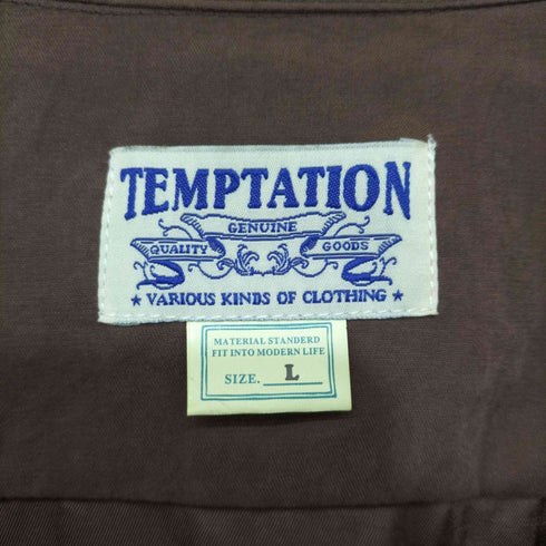 テンプテーション Temptation フェイクスエード オープンカラーシャツ メンズ JPN:L