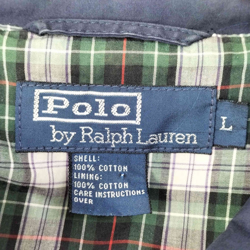 ポロバイラルフローレン Polo by RALPH LAUREN 裏地チェックシャツ ハリントン ジャケット スウィングトップ メンズ import:L