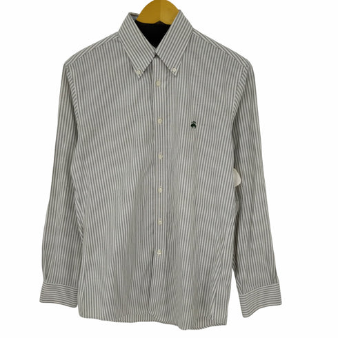 ブルックスブラザーズ BROOKS BROTHERS REGENT FIT ロゴ刺繍ボタンダウンL/Sストライプシャツ メンズ JPN:S