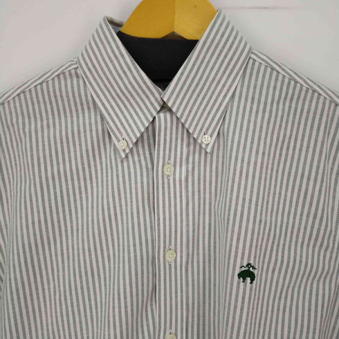 ブルックスブラザーズ BROOKS BROTHERS REGENT FIT ロゴ刺繍ボタンダウンL/Sストライプシャツ メンズ JPN:S