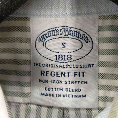 ブルックスブラザーズ BROOKS BROTHERS REGENT FIT ロゴ刺繍ボタンダウンL/Sストライプシャツ メンズ JPN:S