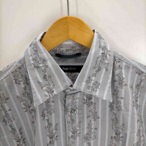 ゼニアスポーツ Zegna sport ボタニカル ストライプ ドレスシャツ メンズ JPN:S