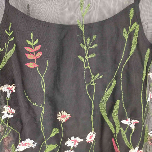 ジーナシス JEANASIS シアーキャミブラウス 花 刺繍 レディース FREE