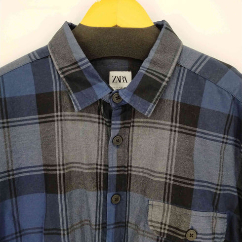 ザラ ZARA RELAXED FIT ポケットL/Sチェックシャツ メンズ XL