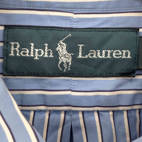 ラルフローレン RALPH LAUREN ポニー無し ワンポケット オーバーサイズ ストライプボタンダウンシャツ メンズ import:L