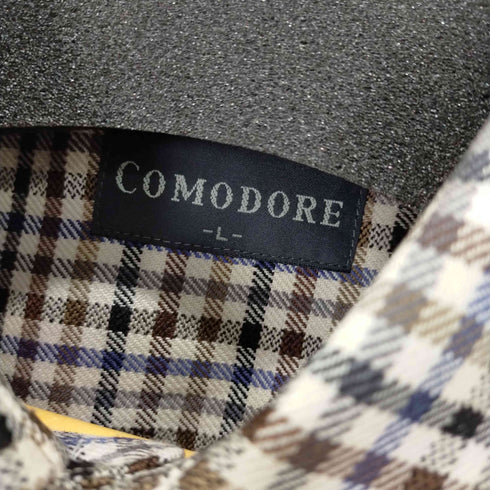 COMODORE ワンポケットチェックネルシャツ メンズ import:L
