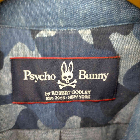 サイコバニー Psycho Bunny 刺繍ロゴ カモ柄 ボタンダウンシャツ メンズ JPN:L
