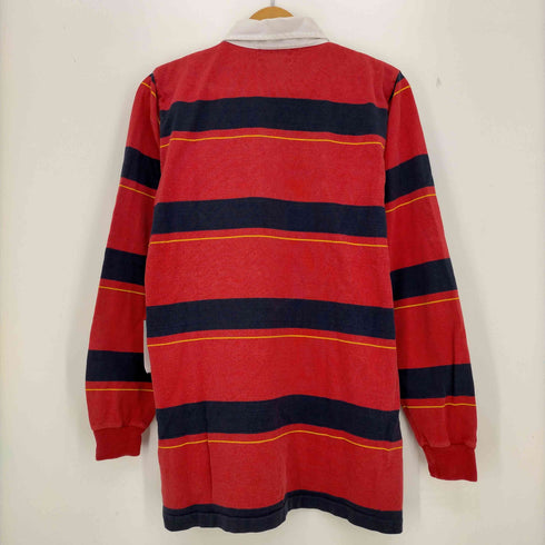 レイ REI 80-90s 白タグ 台湾製 ボーダー長袖ポロシャツ メンズ import:L