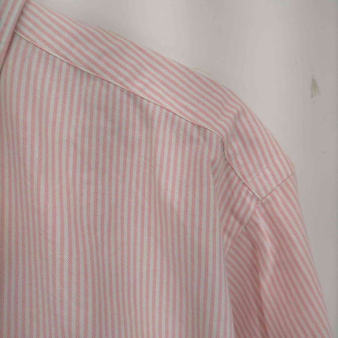 ポロバイラルフローレン Polo by RALPH LAUREN 90s マレーシア製 The Big Oxford 裾ポニー刺繍 ストライプ オックスフォードボタンダウンシャツ メンズ S