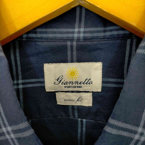 ジャンネット giannetto Vinci fit チェック柄シャツ メンズ JPN:L