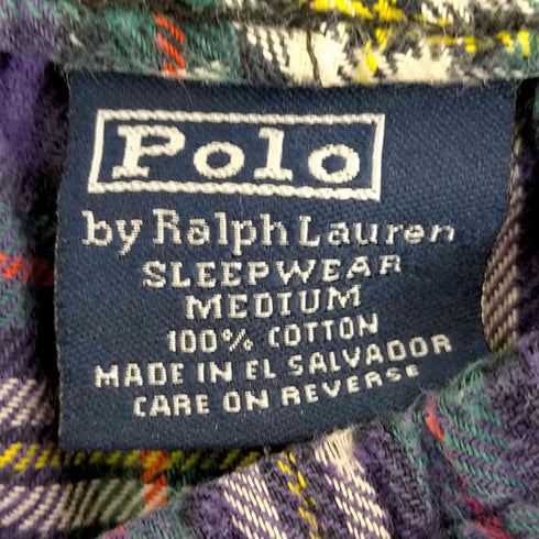 ポロバイラルフローレン Polo by RALPH LAUREN 90-00s SLEEPWEAR 腰ポニー刺繍 チェックパジャマパンツ メンズ M