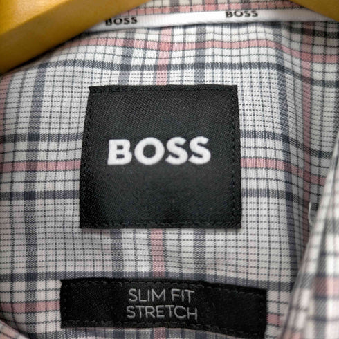 ヒューゴボス HUGO BOSS SLIM FIT STRETCH チェック シャツ メンズ US:38